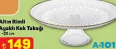 ALTIN RİMLİ AYAKLI KEK TABAĞI 28 CM